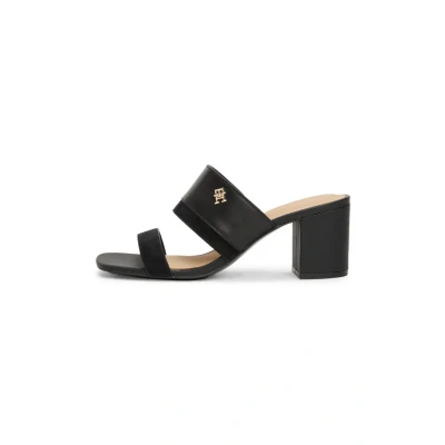 Afbeelding van Tommy Hilfiger Block HEEL MULE Muiltjes met hak, Dames, Maat: 36, Black Leer