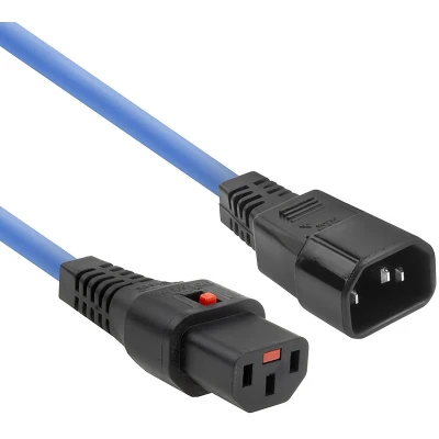 Afbeelding van ACT Netsnoer C13 IEC Lock C14 blauw 0,5 m, PC1109