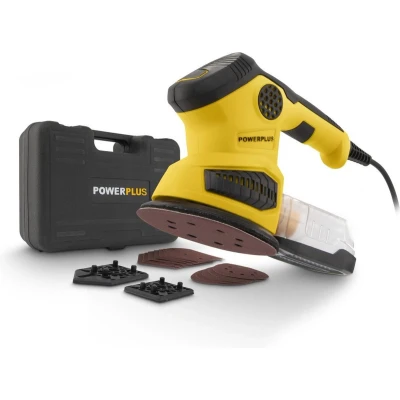 Afbeelding van Powerplus POWX0485 3 in 1 Multischuurmachine 260W Incl. 12x schuurpapier, stofopvangbox en opbergkoffer