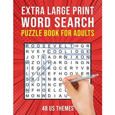 Afbeelding van Extra Large Print Word Search Book for Adults: 48 US Themed Wordsearch Puzzles Seniors or Visually Impaired