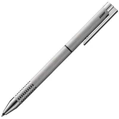 Afbeelding van Lamy Logo Brushed Twin Pen Multifunctionele stift tijdloos vulpotlood &amp; balpen in elegante metalen behuizing incl. balpenvulling M 21 zwart fijne lijnvulling 41 (0,5 mm)