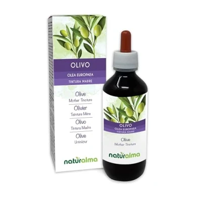Afbeelding van Olijf (Olea europaea) bladeren Alcoholvrije moedertinctuur Naturalma Vloeibaar extract druppels 200 ml Voedingssupplement Veganistisch