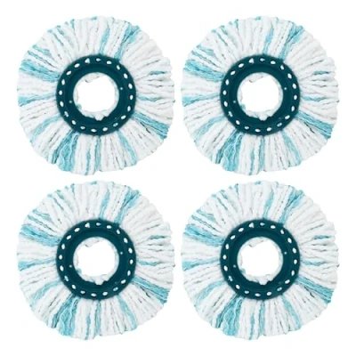 Afbeelding van 4 stuks voor CLEAN Twist Disc Mop Ergo Vervanging Kit, 2 Vezelsysteem Rotomop, in Microvezel Goede Absorptiecapaciteit