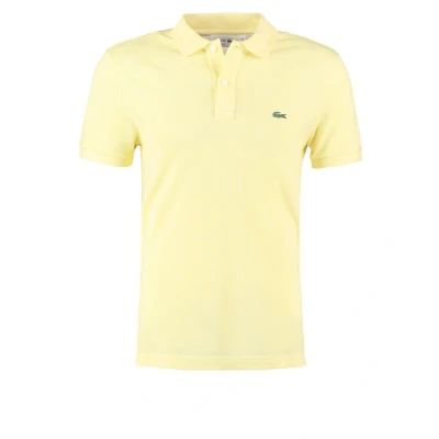 Afbeelding van Lacoste Piqué Polo Geel maat XL heren met Slim fit Pasvorm Katoen Suitable Herenkleding Poloshirt