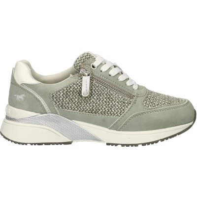 Afbeelding van Mustang LAAG Sneakers laag, Dames, Maat: 41, Groen Leer en textiel