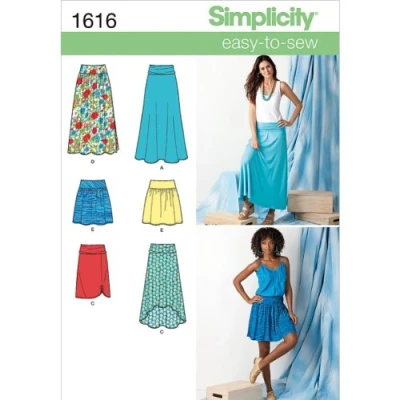 Afbeelding van Simplicity 1616 maat R5 patroon geweven of gebreide rokken meerkleurig