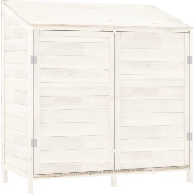 Afbeelding van Tuinschuur Hout 102X52X174,5 cm Massief 102 x 52 112 / Wit