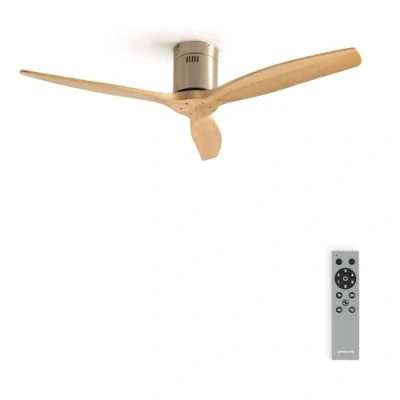 Afbeelding van CREATE Plafondventilator 40W silent Ø132 cm Met Afstandsbediening 6 Snelheden Timer Zomer/Winter functie Níkkel WIND CALM