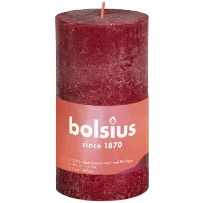 Afbeelding van Bolsius Rustiekkaars Shine 100/50 Velvet Red, 1 stuks