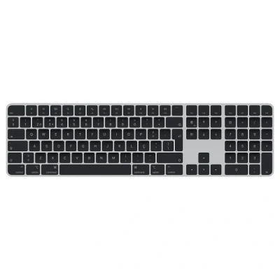 Afbeelding van Apple Magic Keyboard met Touch ID en numeriek toetsenblok: Bluetooth, oplaadbaar. Werkt andere Mac computers silicon; Portugees, Zwarte toetsen