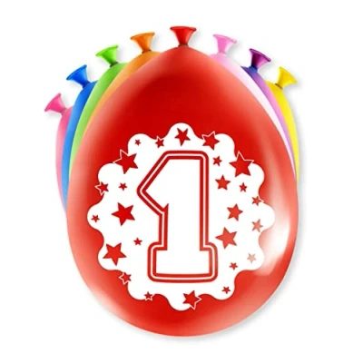 Afbeelding van Ballonnen 1 jaar party 30cm 8 stuks
