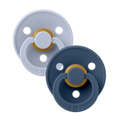 Afbeelding van BiBS Colour Pacifier Stage 1 Fopspeen 2 stuks Dusty Blue / Steel