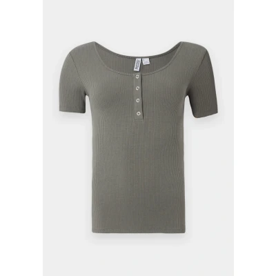 Afbeelding van Pieces Pckitte Tshirt basic, Dames, Maat: XS, Castor gray