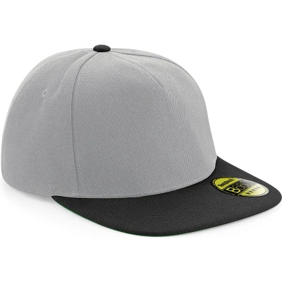 Afbeelding van Beechfield Original Flat Peak Snapback Grijs Zwart