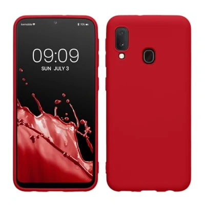 Afbeelding van kwmobile telefoonhoesje geschikt voor Samsung Galaxy A20e Hoesje smartphone Back cover in klassiek rood