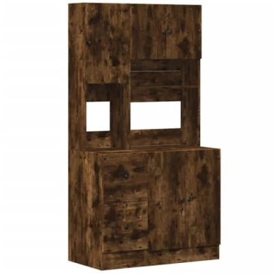 Afbeelding van vidaXL Keukenkast 95x50x180 cm bewerkt hout gerookt eikenkleurig