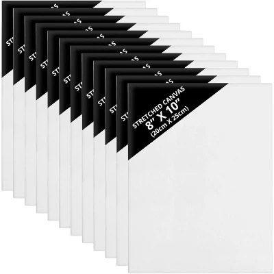 Afbeelding van Kurtzy 12 Pak Blanke Canvassen 20 x 25cm Voorgerekt Canvas Paneel Borden Geschikt Voor Acryl en Olie Verf, Maar ook Schetsen Tekenen