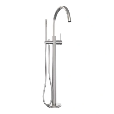 Afbeelding van Brauer Brushed Edition Staande Badkraan handdouche staaf 1 stand 2 gladde knoppen PVD geborsteld RVS