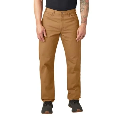 Afbeelding van Dickies Heren Relaxed Fit Rechte Been Carpenter Duck Jeans Werk Utility Broek, Bruine Eend, 34W / 34L