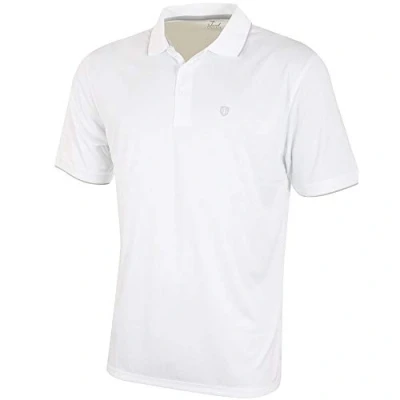 Afbeelding van Island Green Golf IGTS1700 Mens Contrast Getipte kraag CoolPass Ademend Vlekken Polo Shirt Sport Top, Wit, X Large