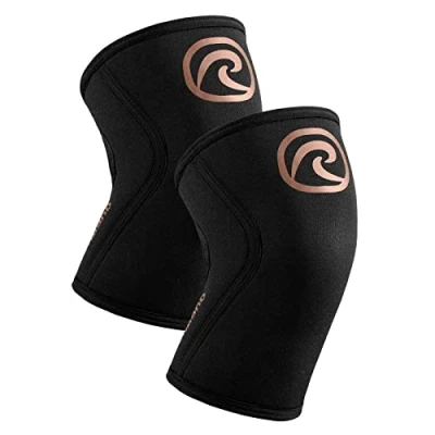 Afbeelding van Rehband 5mm kniebandage krachtsport, voor Cross Fit &amp; zware training, kniebeschermer van 5 mm neopreen, in vele kleuren en maten, unisex, Kleur:Cobre/Negro 1 Paar, Maat:L