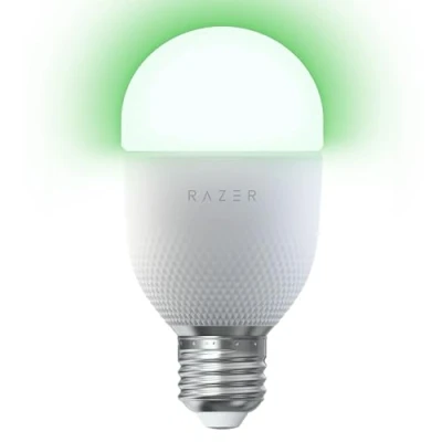 Afbeelding van Razer Aether Smart Light Bulb LED lamp voor slimme huizen (verkrijgbaar in E26/E27 formaat, aangedreven door Chroma RGB, Matter compatibel, werkt met Home App) Wit