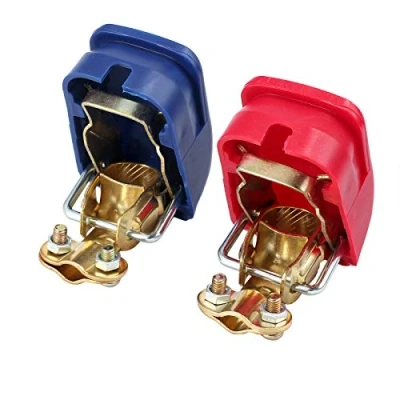 Afbeelding van Bohaner Autoaccu, snelsluiting, accuklem, 12 V, accupoolklemmen, accuklemmen, set voor auto, motorfiets, vrachtwagen, boot, rood blauw (1 paar)