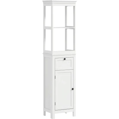 Afbeelding van HOMCOM Badkamerkast MDF 40x30x165cm Wit
