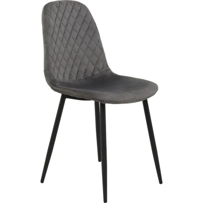 Afbeelding van MIRA eetkamerstoel Samvelours, T53,5 x B44 H89 cm 4er Set grijs