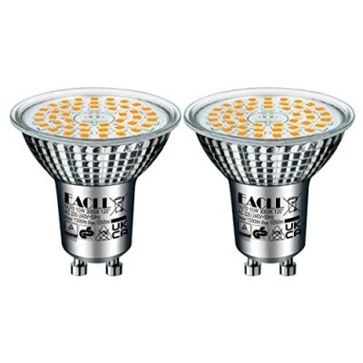 Afbeelding van EACLL GU10 LED lamp, koud wit 10W vervangt halogeenlampen van 140W Set 2 stuks, 1050 Lumen 3000K, geen flikkering, AC 230 V, stralingshoek 120 graden, niet dimbaar