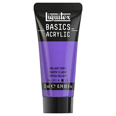 Afbeelding van Liquitex 8870442​ Basics acrylverf Brilliant Purple, 22 ml tube, lichtecht, waterbestendig, voor het schilderen en decoreren van hout, metaal, keramiek, kunststof, canvas