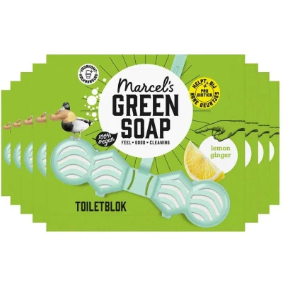 Afbeelding van 8x Marcel&#039;s Green Soap Toiletblok Citroen &amp; Gember