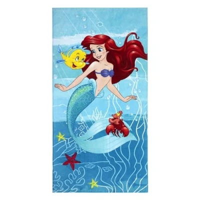 Afbeelding van Jerry Fabrics Disney Arielle badhanddoek strandlaken 70 x 140 cm