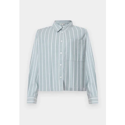 Afbeelding van TOM TAILOR DENIM Blouse duifblauw / wit