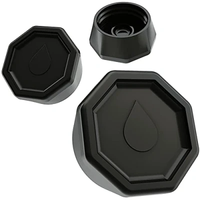 Afbeelding van Sodaquip® Deksel voor SodaStream glazen flessen Crystal &amp; Penguin van premium kunststof, 3 x moderne deksels fles, reservedeksel, sluiting, flessendeksel (3 zwart)