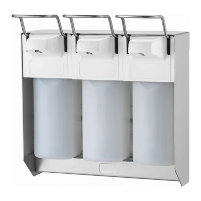 Afbeelding van MediQo line trio zeepdispenser 500ml + afsluitplaten MQTV05E RVS