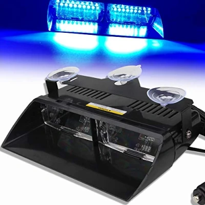 Afbeelding van KaiDengZhe 12 V Blauw 16 LEDs Hoge Helderheid LED Wetshandhaving Noodbaken Gevaar Waarschuwing Strobe Licht Voor Auto Truck Trailer SUV Intern Dak/Dashboard/Voorruit met Zuignap