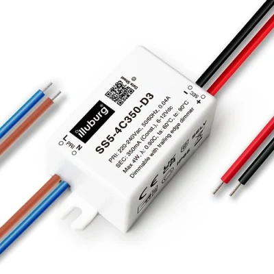 Afbeelding van illuburg LED transformator dimbaar Triac 350mA constante stroom 2W 4W voeding driver