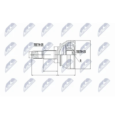 Afbeelding van Homokineet reparatie set, aandrijfas NTY NPZ FT 034