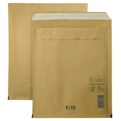 Afbeelding van Netuno 10 stuks bubbeltjesenvelop E5 240x275mm bruine gewatteerde gerecyclede scheurvaste verzendzak met luchtfolie