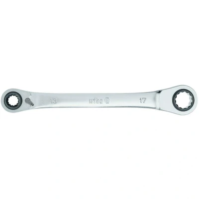 Afbeelding van Wiha Dubbele ratelsleutel 4 in 1 I omschakelbaar SW 10 13 17 19 mm met 72 tanden multiratel (45421)