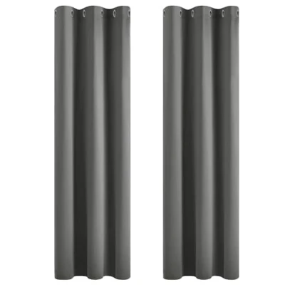 Afbeelding van Deconovo Gordijnen Verduisterend, Lichtgrijs, Gordijn Warmte isoleerd voor Slaapkamer Woonkamer met Ringen, 107x229 cm (B x H), 2 stuks