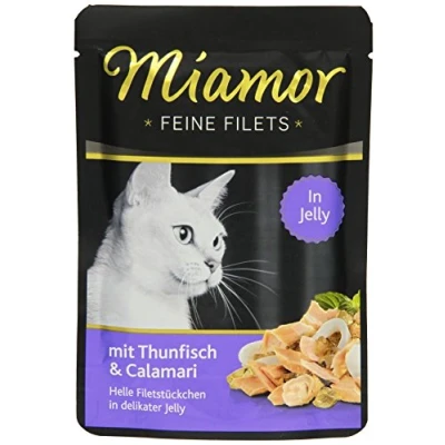 Afbeelding van 24x100g Fijne Filets Tonijn &amp; Calamari Miamor Kattenvoer