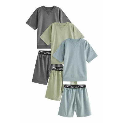 Afbeelding van Next 3 PACK Regular FIT Pyjama voor kinderen, Maat: 170, Sage green