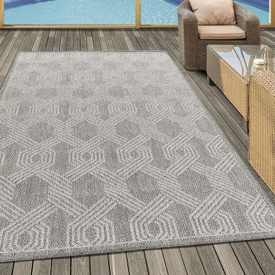 Afbeelding van Buitenkleed Holly 140x200cm Grijs 123vloerkleed.nl is de online webshop voor vloerkleden en woonaccessoires.