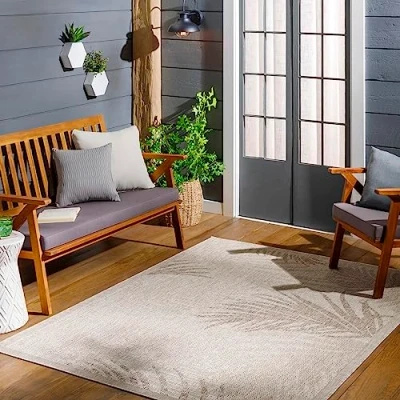 Afbeelding van SURYA Buitenkleed Balkon, Terras, Keuken Jute Look Tapijt VANESSA Beige/Ivoor 160x213 cm
