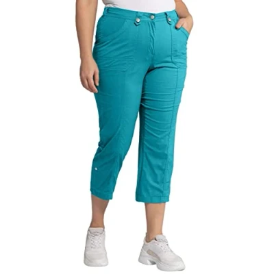 Afbeelding van Ulla Popken Damesbroek, Diep aqua, 42W / 32L