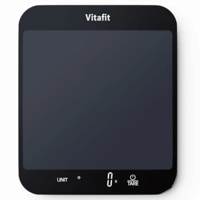 Afbeelding van Vitafit Digitale keukenweegschaal, professioneel wegen sinds 2001, 15kg, in gram en ons, 1 g/2001,1 oz nauwkeurige graduatie, inclusief batterijen, zwart