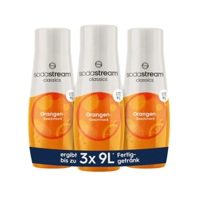 Afbeelding van SodaStream siroop 3 x oranje, 1 fles geeft 9 liter kant en klare drank, binnen enkele seconden bereid altijd vers, 440 ml