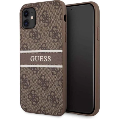 Afbeelding van Guess 4G Printed Stripe Back Case Geschikt voor Apple iPhone 11 (6.1&quot;) Bruin